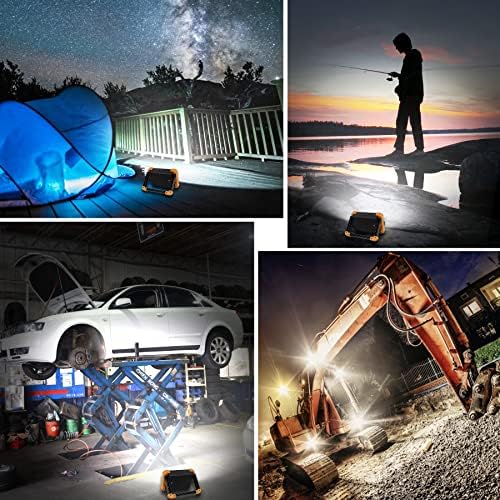 LED Portable LED Work Light, NATPOW USB Rechargeable Flood Lights, 1000 Lumens, 4500mAh Power Bank, Waterproof Camping Light for Car Repairing, Camping, Hiking, Emergency