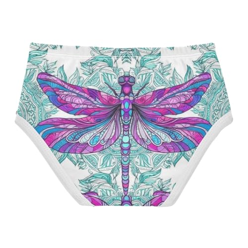 Vibrant Purple Dragonflies Green Toddler Underwear Floral 2t Cotton Little Girl Panties Print Underpants Briefs2