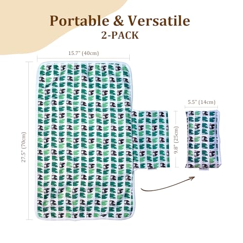 Image of Mama Koala Waterproof Cloth Diaper Changing Pad - Waterproof Reusable Absorbent Mat for Cloth Diapers, Baby Crib, Travel, Daycare, 2 Pack 27.5 * 15.7 Inches