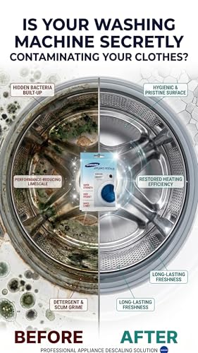 Image of Washing Machine Descaling Powder | Removes Limescale, Mold & Bacteria | Deep Cleans Drum, Tub & Rubber Seal | Front Load & Top Load | 100g Each (Pack of 4)