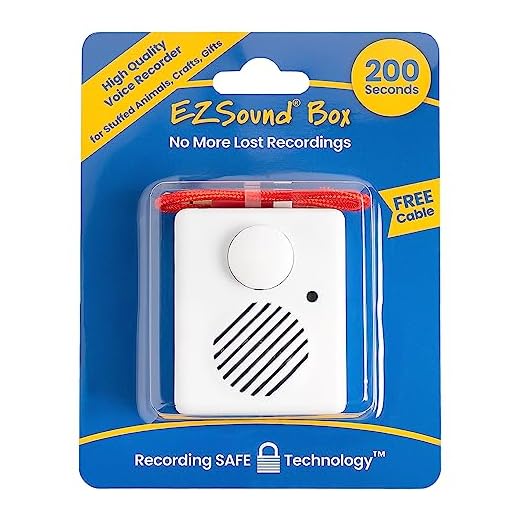 EZSound Box | 200 seconds Voice Recorder for Stuffed Animals | Recordable Button Sound Box for Crafters, Hobbyists, etc | Voice Box for Recordable Gifts | Build a Bear Voice Recorder | Toy Recorder