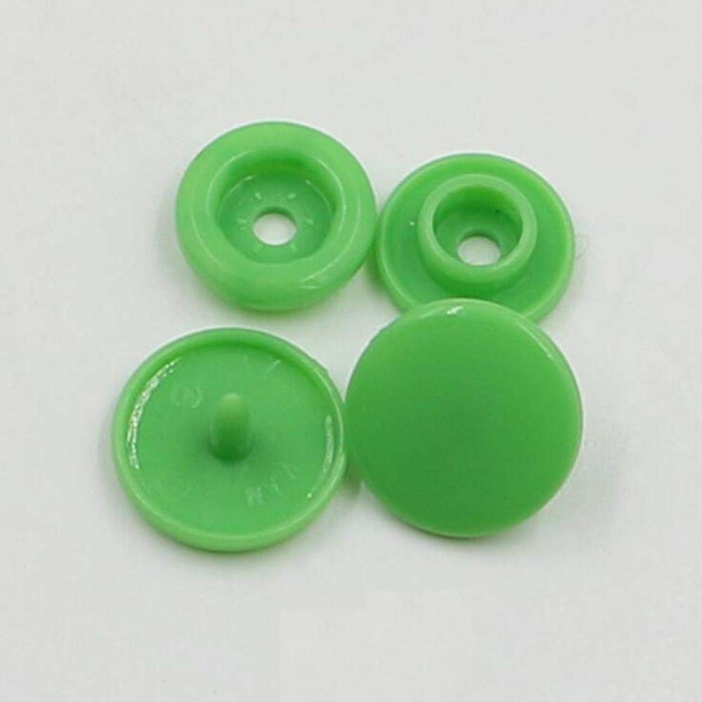 Uteruik Green T5 Snap Button Buttons Fasteners Plastic Kam Snap Starter Kit For Clothing, 100 Sets (Green)
