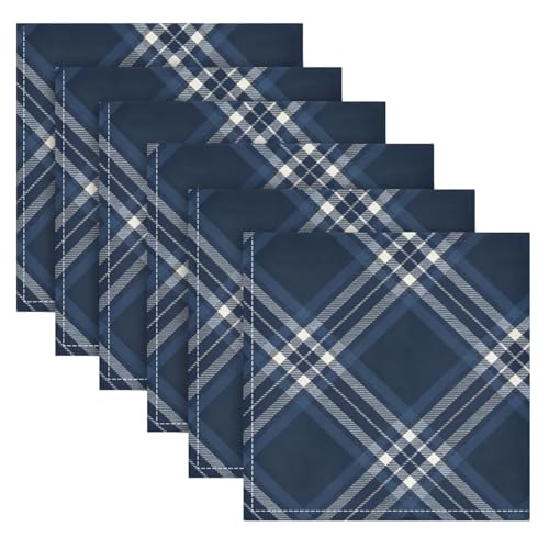 Servilletas de Tela Cuadradas Azul Tartan Navy 20x20 Pulgadas miniatura 1
