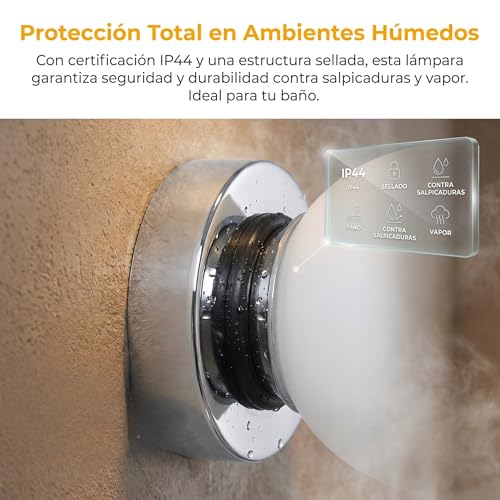 Aplique de pared bola cristal AVA E27 IP44 iluminación interior baño 5