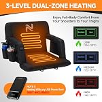 Wide Heated Stadium Seat for Bleachers w/Back Support & Cushion - Image 3