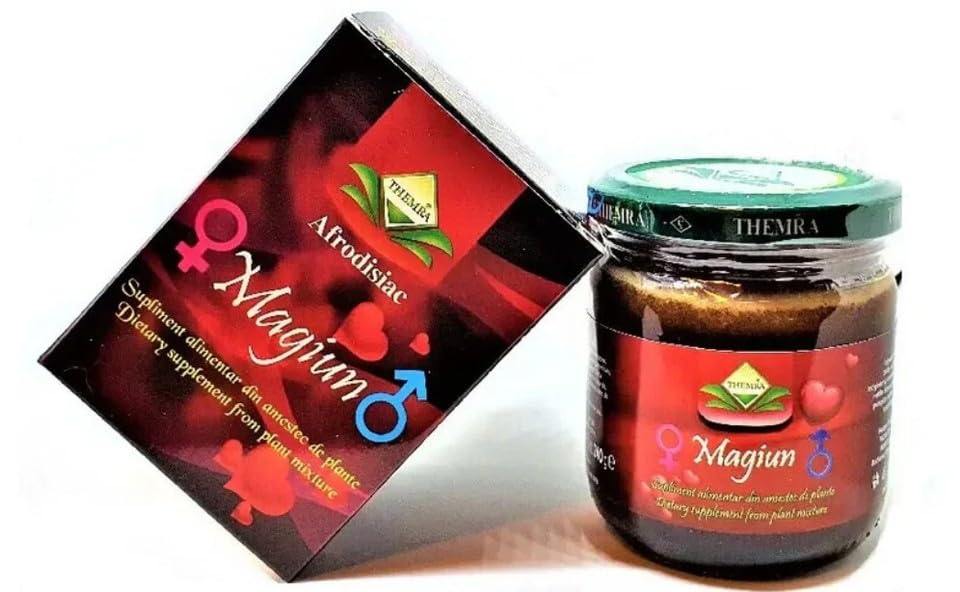 Aran Natural-Lab Magiun Afrodisiac - Marmellata di Prugne Afrodisiaca Artigianale 240g - Idea Regalo Originale per Coppie, San Valentino e Anniversari - Confettura Naturale