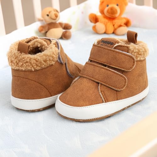 Image of CENCIRILY Baby Boys Girls High Top Sneakers Soft Soles Anti Skid Infant Ankle Shoes Toddler Prewalker First Walking Crib Shoes