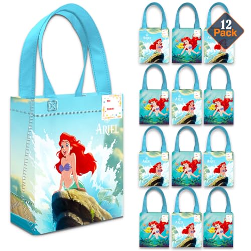 Little Mermaid Party Favor Bags for Kids Birthday 12 Pack Bundle