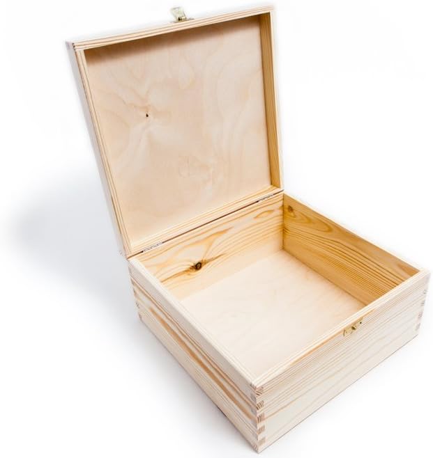 WOODEN BOX 24 cm/KEEPSAKE SOUVENIRS MEMORY BOX/DECOUPAGE/WOODENLAND