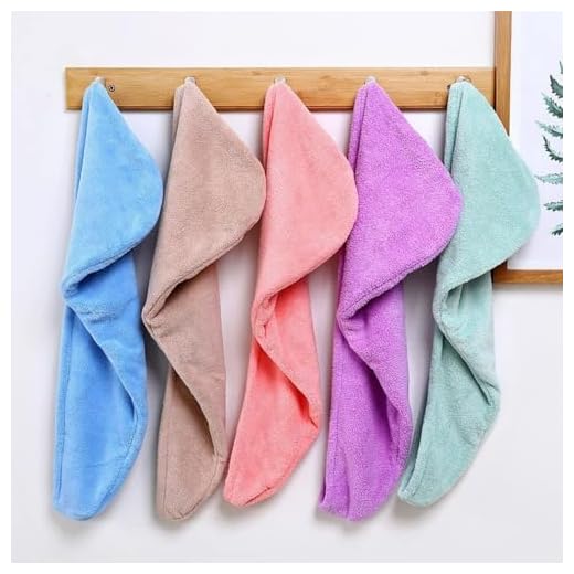 Aivoch Hair Drying Towels, 5pcs Microfiber Hair Towel for Hair Turban Wrap Drying Head Towels for Girl Women (25 x 65cm)