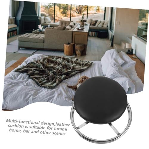 Coussin de siège rond cuir noir Mipcase chaise de bureau et maison