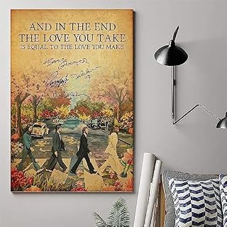 ICHU Poster décoratif sur toile avec inscription « The Beatles Love You Take » (60 x 90 cm) - Les Beatles, Paul McCartney, John Lennon, RIngo Starr, George Harrison ICHU Poster décoratif sur toile avec inscription « The Beatles Love You Take » (60 x 90 cm) – Image 6
