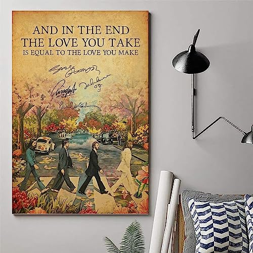ICHU Poster décoratif sur toile avec inscription « The Beatles Love You Take » (60 x 90 cm) - Les Beatles, Paul McCartney, John Lennon, RIngo Starr, George Harrison ICHU Poster décoratif sur toile avec inscription « The Beatles Love You Take » (60 x 90 cm) – Image 7