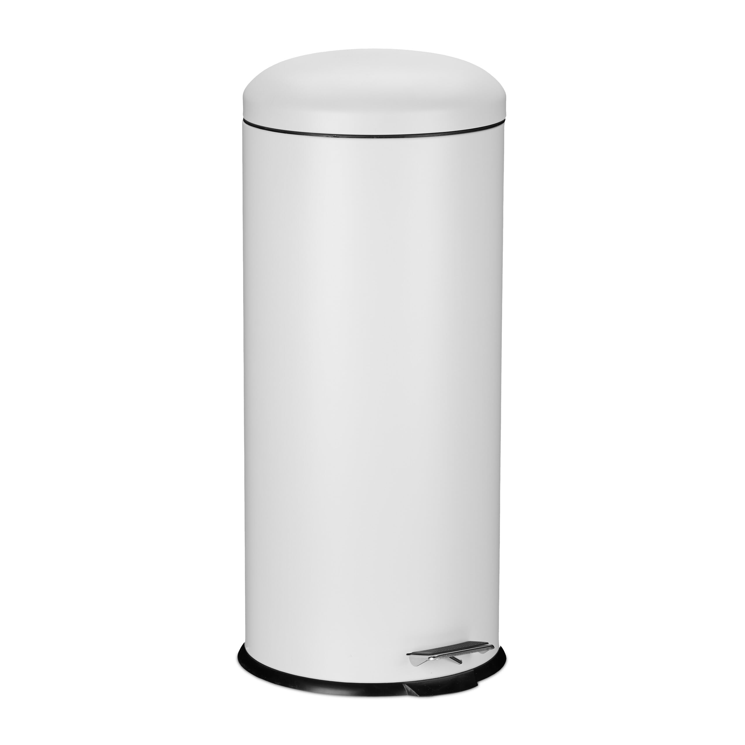 Poubelle de cuisine 30l blanche avec couvercle hermétique et pédale robuste