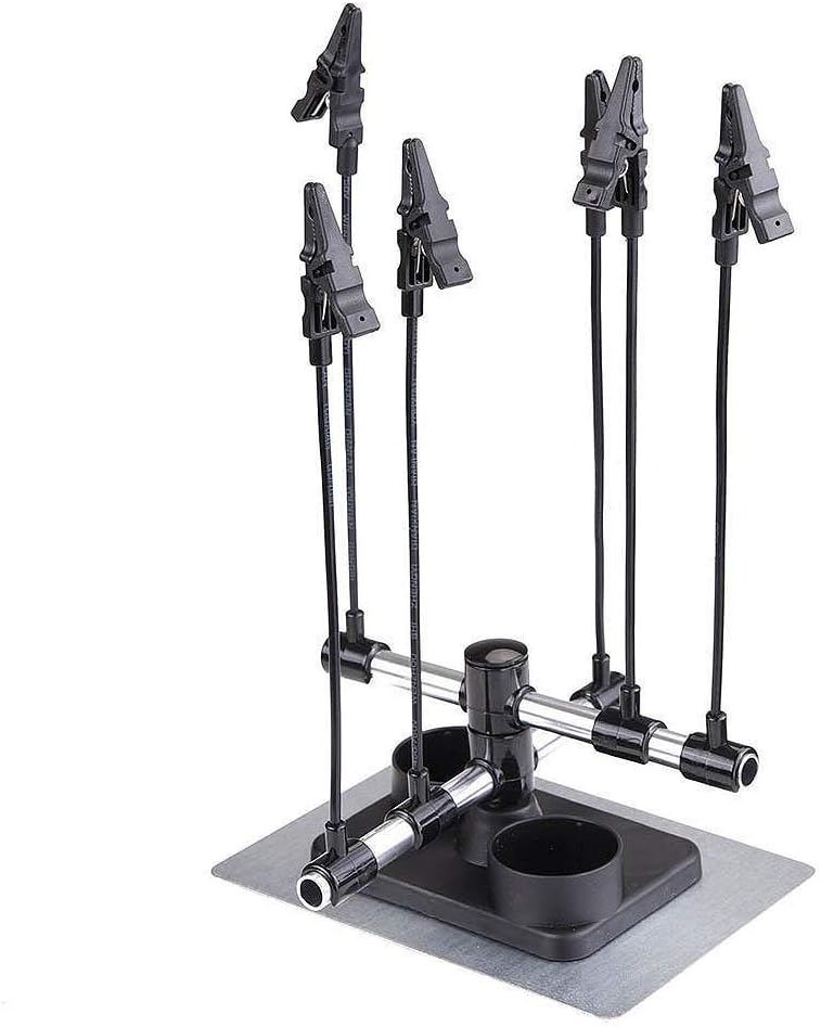 Naliovker Smart Model Hobby Parts Holder Airbrush Paint Booth Holder - Six Alligator Clip Stand