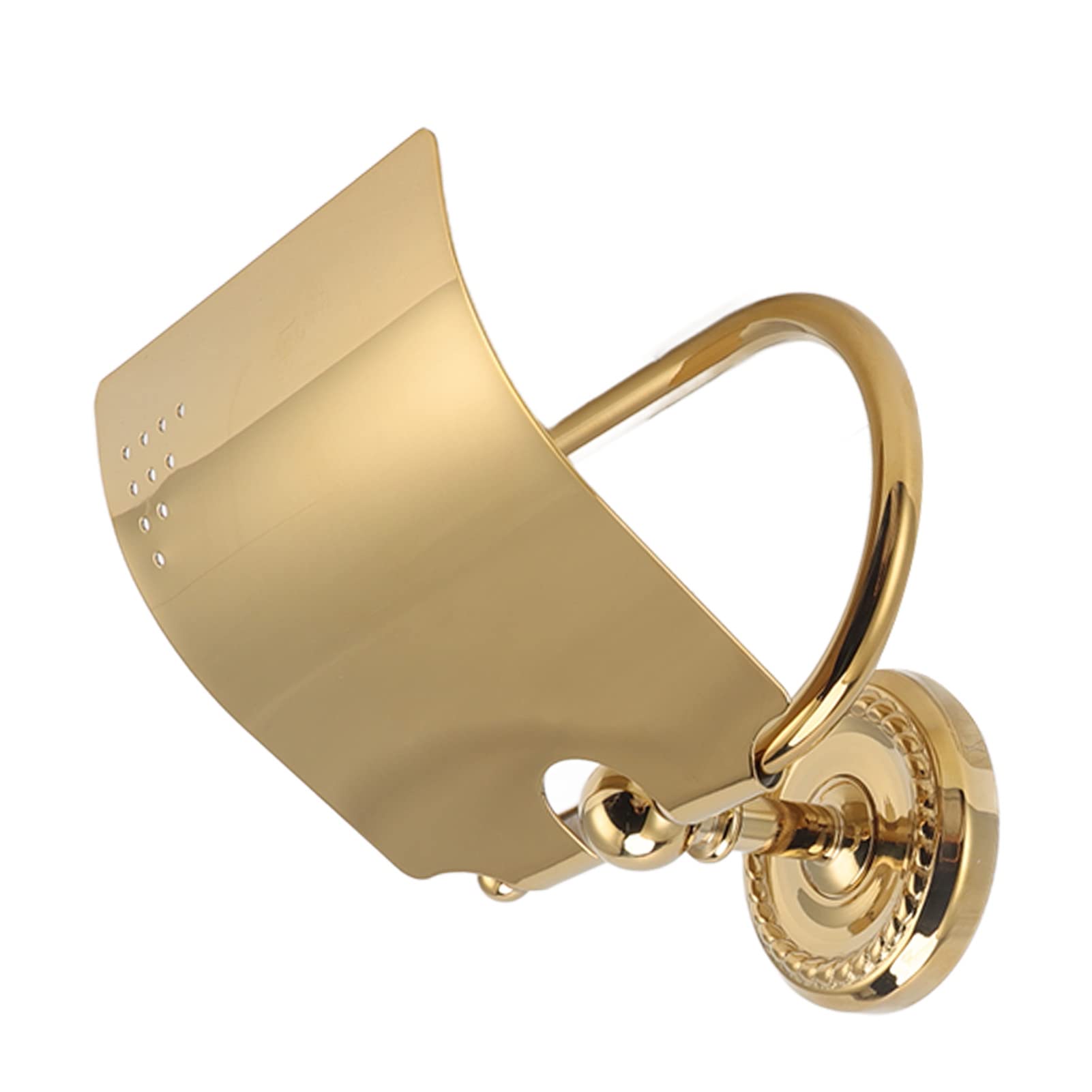 Portarotolo da montato a parete, elegante portarotolo in acciaio inox e ottone durevole per bagno