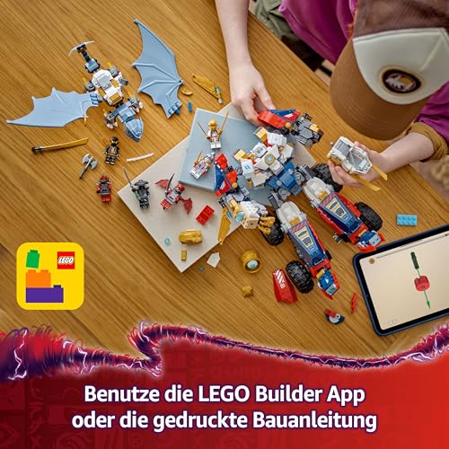 LEGO NINJAGO 4in1 Zane’s Ultra Combiner Mech Toy - Rebuilds into a Jet, Car Model, Dragon & Ninja Figure - Incl. 6 Minifigures for Role Play - Building Set for 9+ Year Old Boys & Girls - 71834 - 7