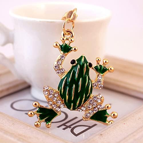 Keychain Rhinestone Cartoon Frog Pendant Keyring 3D Animal Iced Out Metal Key Ring Bag Charm Jewelry Christmas Birthday Gift Keychains Key Chain Key Ring Holder for Men and Women - Image 3