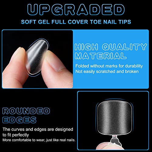 Aoraem Fake Toenails 120Pcs Soft Gel Full Cover Toe Nail Tips Matte Press On Toenails 12 Sizes Acrylic Toenails Gel Nail Extensions For Women Nail Salons And Diy #TOP2