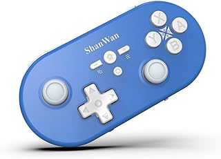 ShanWan Controller di Gioco Wireless Compatibile con PC/iOS/Android/Switch/PS, Controllo del Movimento del Giroscopio, Feedback Vibrazione, Controller di Gioco Bluetooth (blu)