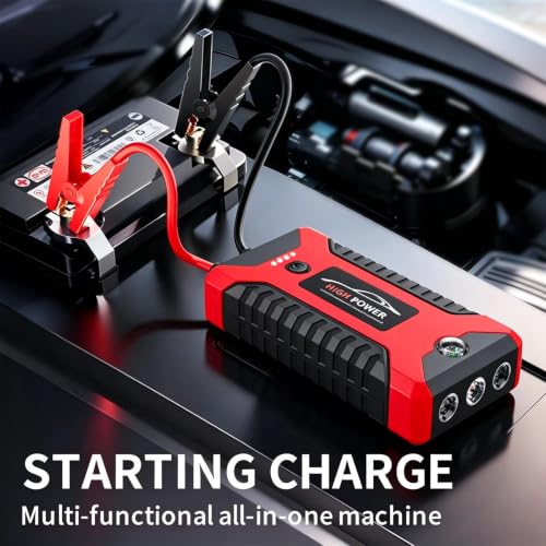 Image of Multi Function Car Jump Starter with air Pump Jumper Cables and Compass