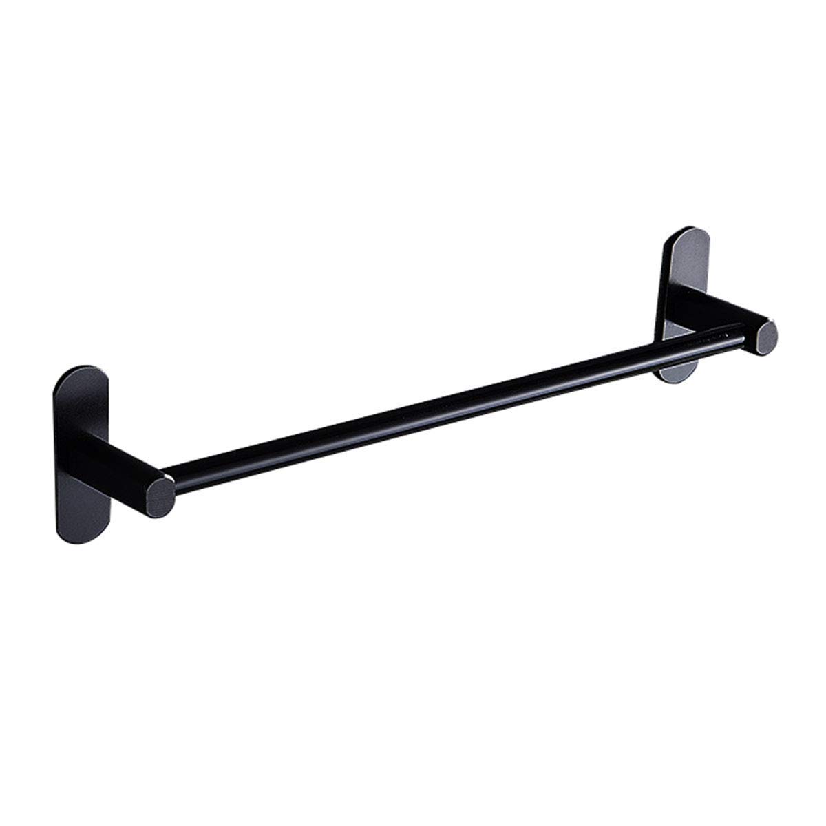 Handtuchhalter, 81 cm / 31,89 Zoll einlagiger schwarzer Aluminium-Handtuchhalter, Selbstklebender Fester Handtuchhalter, an der Wand montierter Handtuchhalter in Toilette, Bad oder