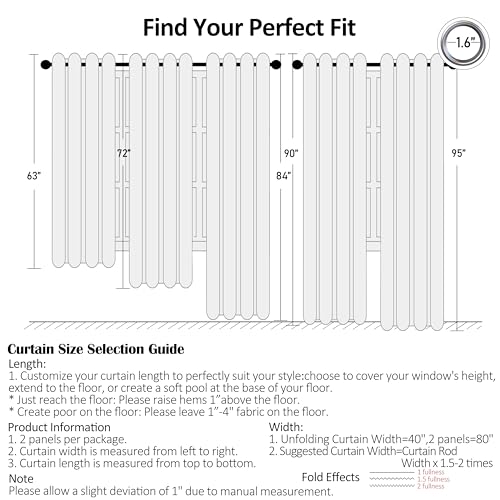 Bapawfish 63 Inch Stripe Light Filtering Window Curtains for Living Room - image 8