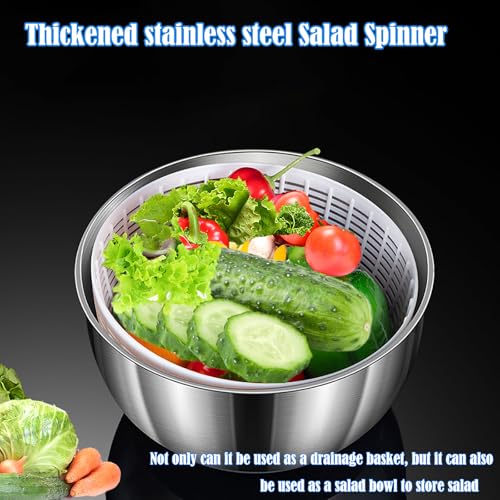 Atldmphic Electric Salad Spinner Large 4.8L, Stainless Steel Automatic Salad Spinner 162 Oz thumb #5