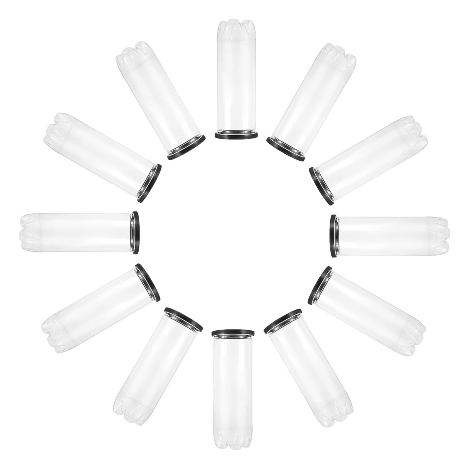 12 Piezas Tubo Transparente con Tapa de PVC para Balones de Tenis