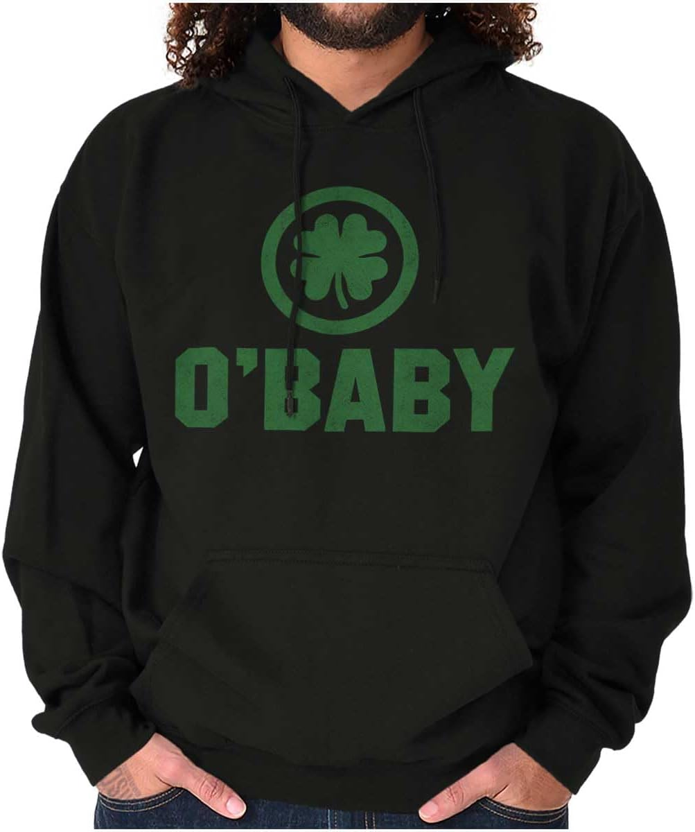 Brisco Brands St Patricks Day O Baby Shamrock Hoodie Sweatshirt Women Men