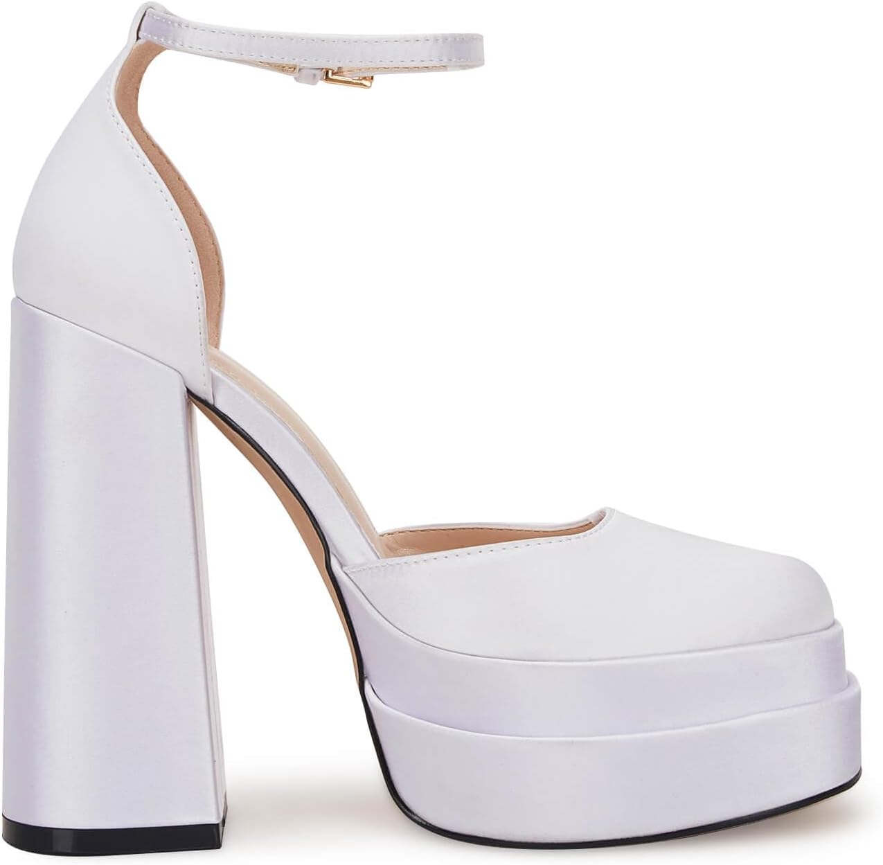 VETASTE Womens Platform Heels Chunky High Heels Ankle Buckle Strap Pumps Party Wedding Dress Shoes - Image 4