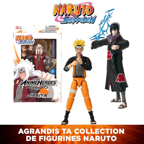 Bandai - Anime Heroes - Figurine Sasuke Uchiwa - Naruto Shippuden - Figurine d'action Anime Heroes 17 cm - Licence Officielle Manga Naruto - Figurine Sasuke articulée - Jouet Enfant 4 ans et + - 36902