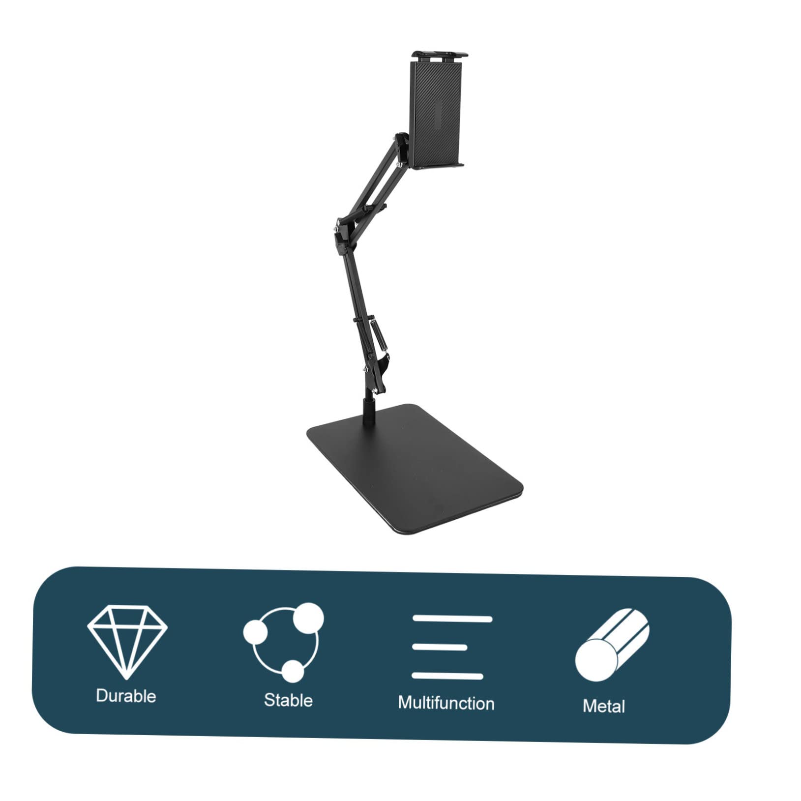 Soporte de Teléfono Ajustable para Escritorio Soporte Práctico para Móviles y Tablets Ergonómico Compatible con Dispositivos Móviles Color Negrono