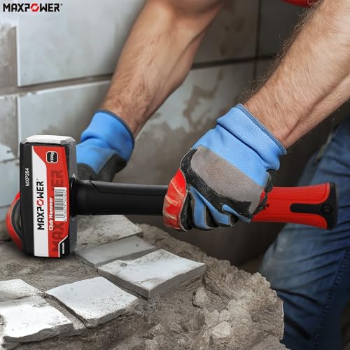 Image of MAXPOWER 3lb Club Hammer, Small Sledge Hammer with 9 inch Fiberglass Handle, Drop Forged Steel Head