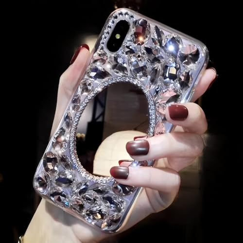 Ymyhyuxi Rhinestone Glitter Phone Case with Mirror for Samsung Galaxy A05