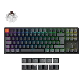 Keychron K8 V2 Tastiera Meccanica TKL Bluetooth e Cablata, RGB, Frame in Alluminio, Hot Swappable Brown Switch, Layout Italiano ISO, Compatibile Mac/Windows, ABS Caps