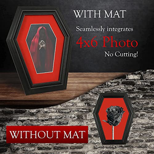 Dravira Coffin Picture Frame - Creepy Gothic Home Decor - Black 4X6 For Wall Or Tabletop - Hd Plexiglass Front - Now With Devil Lady Photo Included! #TOP3