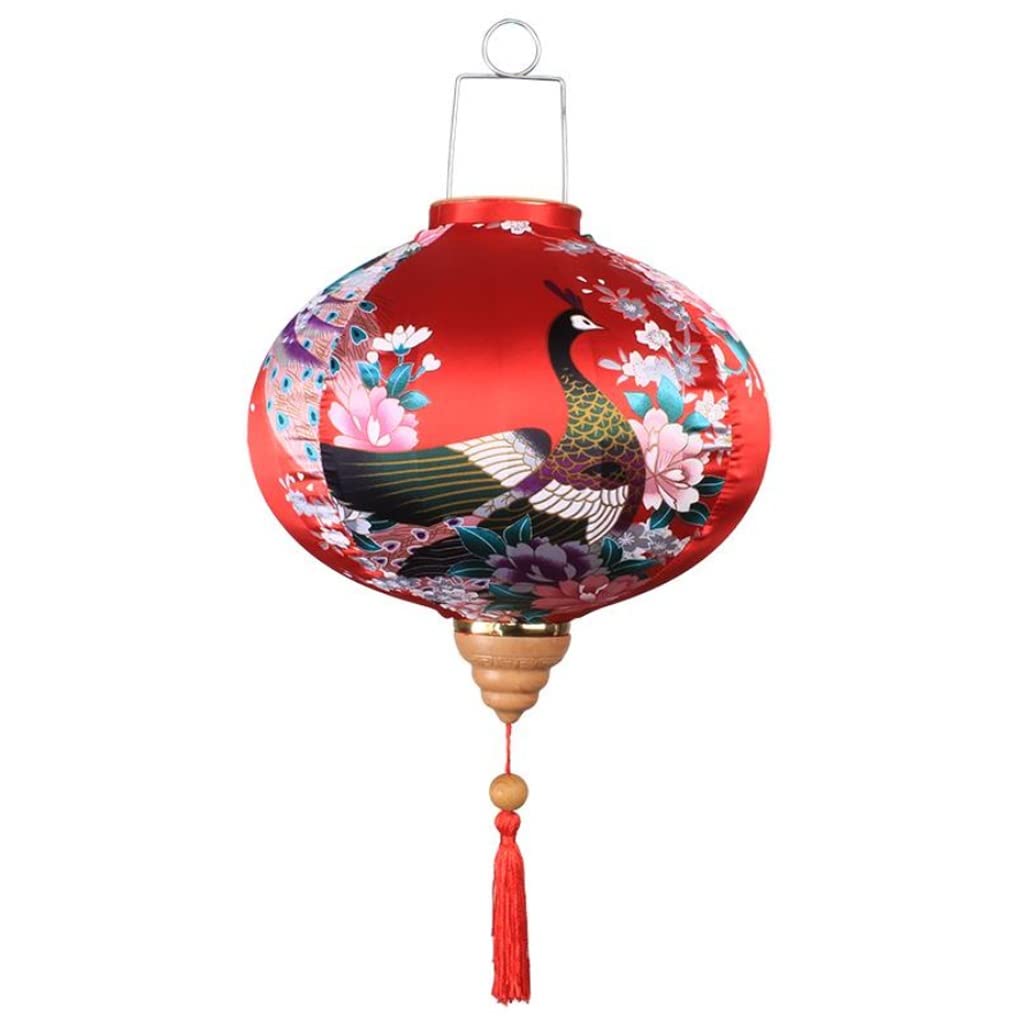 Lanternes Rouges Vietnamiennes Tissu Texturé Légères Et Pour