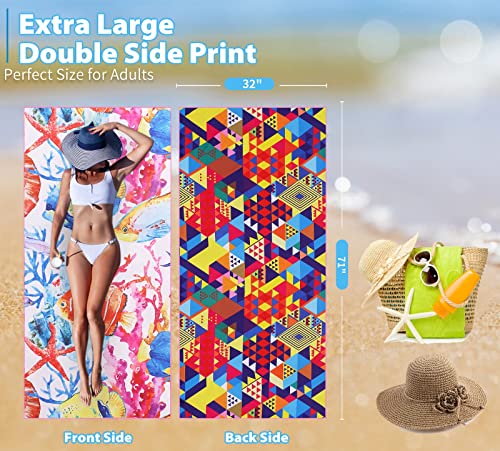 Microfiber Ligthweight Beach Towel Thin Quick Dry Super Absorbent Oversized Large Sand Free Towels For Travel Sports Pool Swimming Bath Camping Beach Accessories Vacation Essential Gift #TOP2