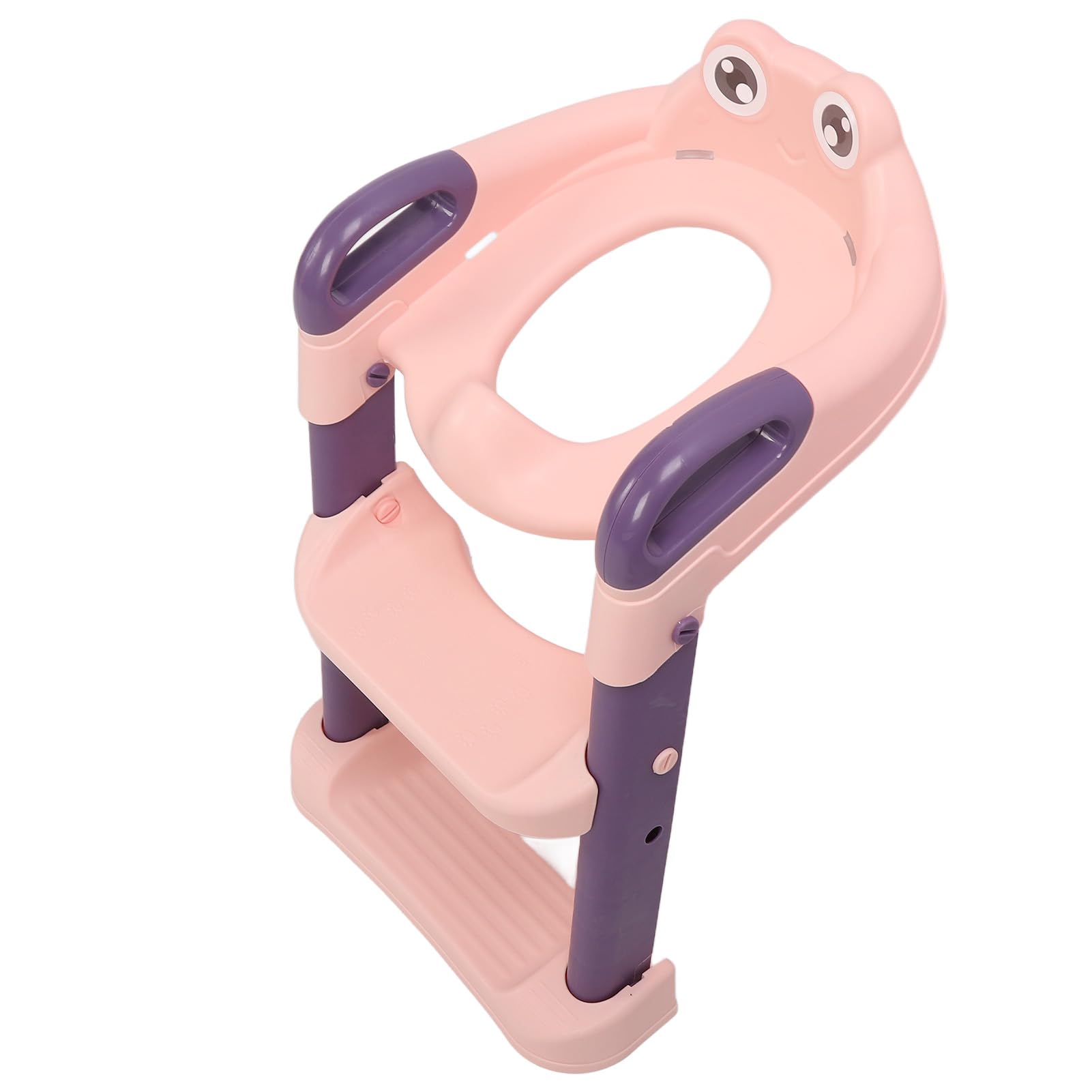 Asiento de Escalera para Inodoro de Entrenamiento para Ir Al Baño, Taburete Ajustable Antideslizante para Niños, Diseño de Dibujos Animados Portátil, 1 Unidad (Rosado)