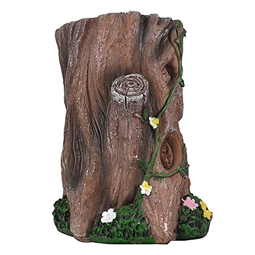 Marytumm Solar Light Fairy Tree House - Fun Natural Figurine Sculpture With Solar Led Lights For Indoor Outdoor Art Decorations, Patio Yard Lawn Ornaments Gift #TOP2