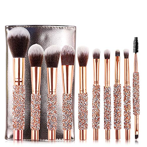 Pinceaux de maquillage avec manche diamant pour fard et poudre