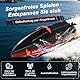 MINENICE Ferngesteuertes Boot mit LED-Licht, 2,4-GHz RC Boot1 für 15km/h,Boott ferngesteuertt für kinderPoolspielzeuge, Motorboot ferngesteuert als Geschenke für Jungen Mädchen (Rot)