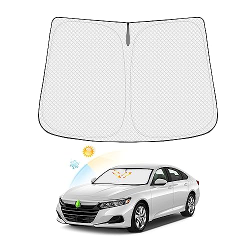 Image of Canvcle Windshield Sun Shade for 2018-2025 2026 Honda Accord Accessories Thicken 6-Layer Foldable Front Window Sunshade Cover Sun Visor Protector Block UV Rays Keep Vehicle Cool