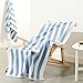 AmazonBasics - Toalla de playa, de rayas Cabana, color azul claro, pack...