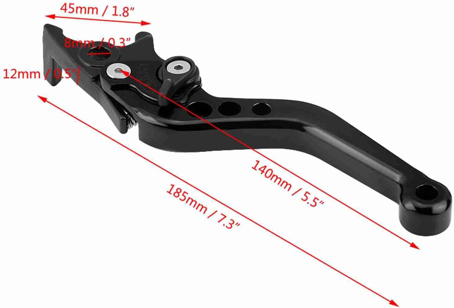 Brake Levers Motorcycle, 1 Pair Motorcycle Clutch Brake Handle Levers Universal Brake Lever Handle Double Disc for GY6 Xmaximum 400(Black)