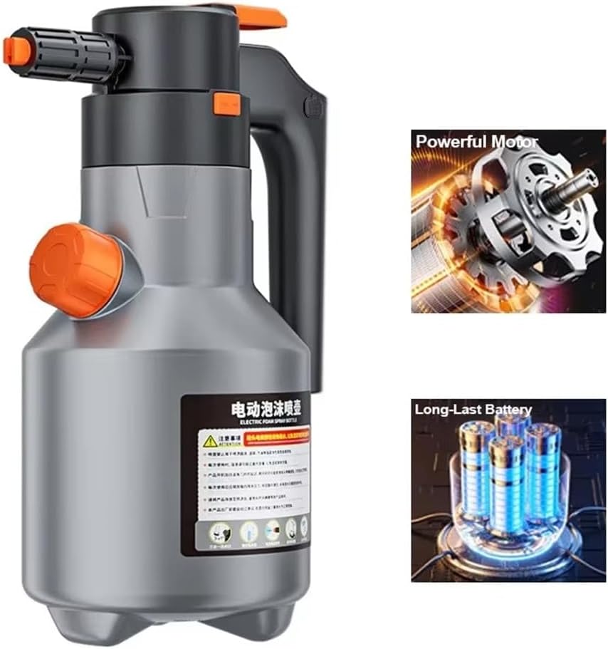 Handheld Professional 2L Snow Foam Sprayer Electric Car Foam Sprayer Car Accessories Wash Sprayer Grey