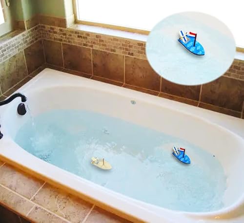 Forlush 6 Stück Mini Holz Segelboot, Holz Segelboot Set Malen DIY, Schwimmfähig Holzboot, für Förderung der Praktischen Fähigkeiten und des Kreativen Denkens der Kinder(Groß)