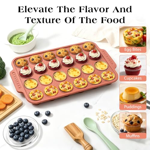 Image of Silicone Muffin Pans for Baking with Metal Reinforced Frame