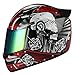 1STORM MOTORCYCLE BIKE FULL FACE HELMET MECHANIC SKULL - Tinted Visor RED